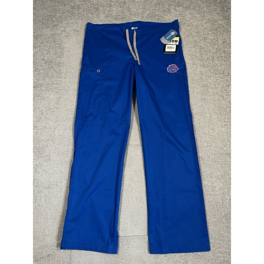 Boise‎ State Broncos WonderWink Wonderwork Scrub Pants 500 Unisex Small Blue